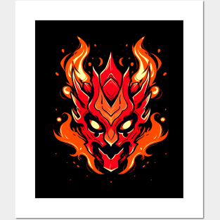 Summon the Demon: Flame Oni Design Posters and Art